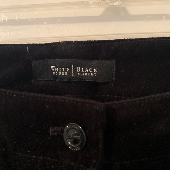 WHBM Black Velour Feel Pants with beaded design on pockets - Picture 4 of 7